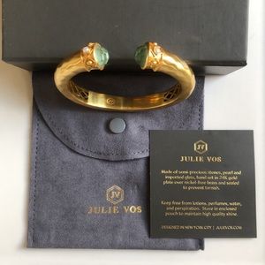 Julie Vos Demi Cuff Azure Blue 24k Gold plate